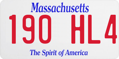 MA license plate 190HL4