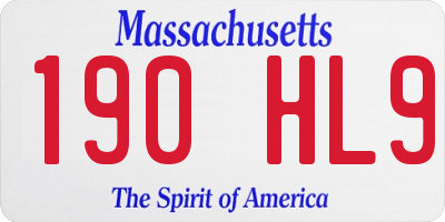 MA license plate 190HL9