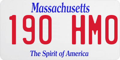 MA license plate 190HM0