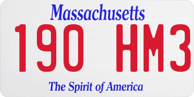 MA license plate 190HM3