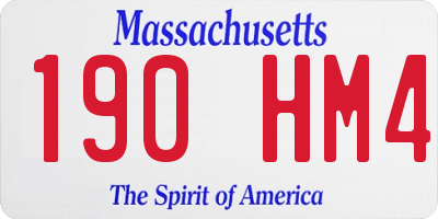 MA license plate 190HM4