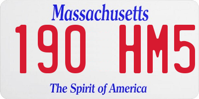 MA license plate 190HM5