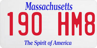 MA license plate 190HM8