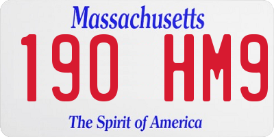 MA license plate 190HM9