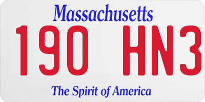 MA license plate 190HN3