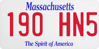 MA license plate 190HN5