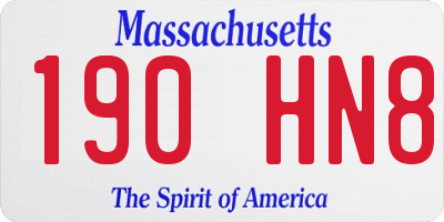 MA license plate 190HN8