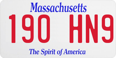 MA license plate 190HN9