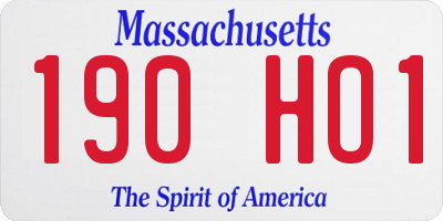 MA license plate 190HO1