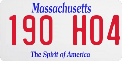 MA license plate 190HO4