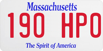 MA license plate 190HP0