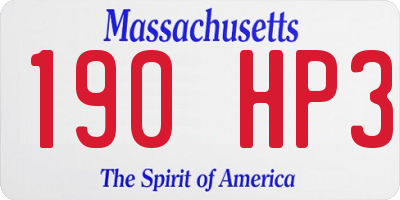 MA license plate 190HP3