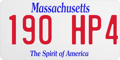 MA license plate 190HP4