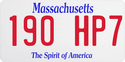 MA license plate 190HP7