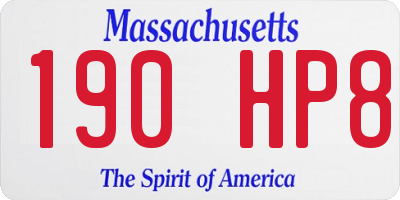 MA license plate 190HP8