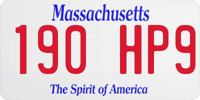 MA license plate 190HP9
