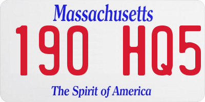 MA license plate 190HQ5