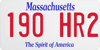 MA license plate 190HR2