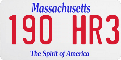 MA license plate 190HR3