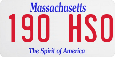 MA license plate 190HS0