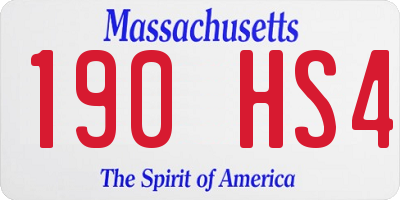 MA license plate 190HS4
