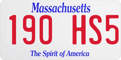 MA license plate 190HS5