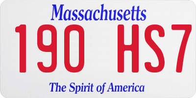 MA license plate 190HS7