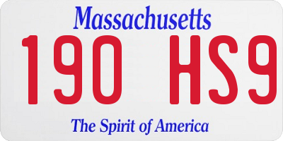 MA license plate 190HS9