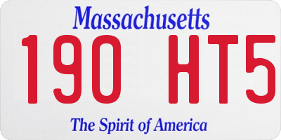 MA license plate 190HT5
