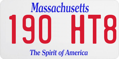 MA license plate 190HT8
