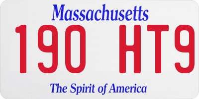 MA license plate 190HT9