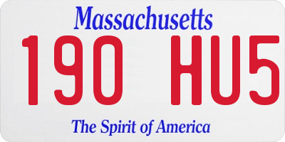 MA license plate 190HU5