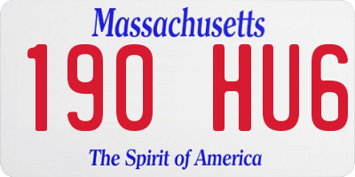 MA license plate 190HU6
