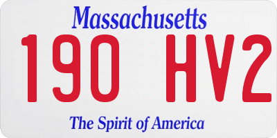 MA license plate 190HV2