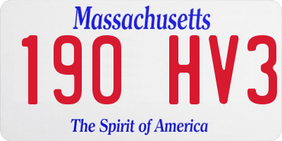 MA license plate 190HV3