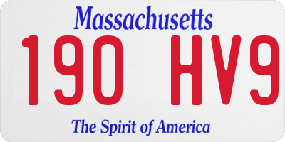 MA license plate 190HV9