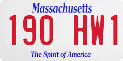 MA license plate 190HW1