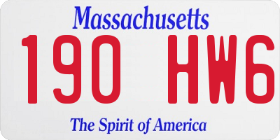 MA license plate 190HW6
