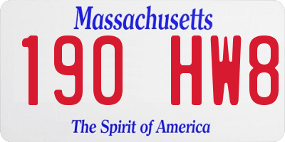 MA license plate 190HW8