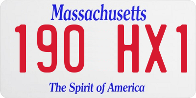 MA license plate 190HX1
