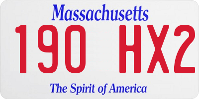 MA license plate 190HX2