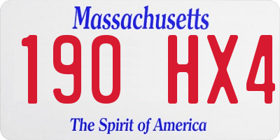 MA license plate 190HX4