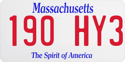 MA license plate 190HY3