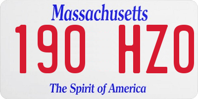 MA license plate 190HZ0