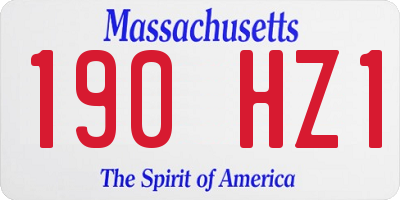 MA license plate 190HZ1