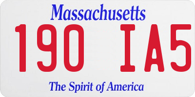MA license plate 190IA5