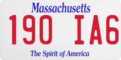 MA license plate 190IA6