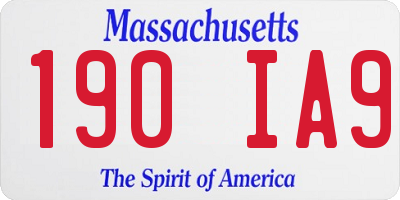 MA license plate 190IA9