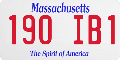 MA license plate 190IB1