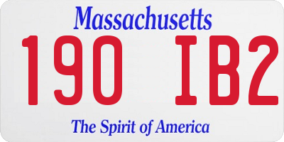 MA license plate 190IB2